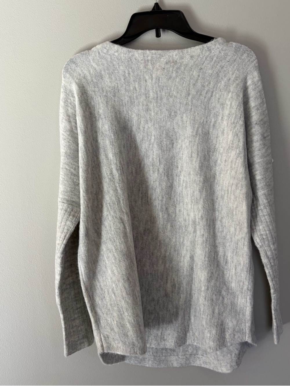 Lilly Pulitzer Heathered Seaside Grey Knit Sweater with Pink Tag - Picture 3 of 3